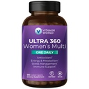 Vitamin World Ultra 360 Multivitamin for Women One Daily, Women's Multivitamin with Collagen, Ashwagandha & Antioxidants, Supplement with Vitamin A, B, C & D for Energy & Immune Support, 90 Caplets
