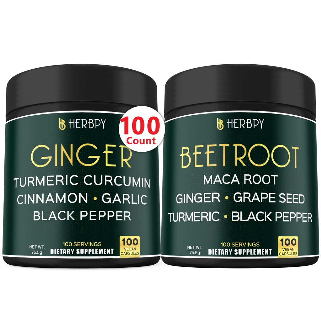 Bundel 5in1 Gembersupplement & 6in1 Beetwortelcapsules - Ondersteunt de gezondheid van het hart, de immuunsysteem en de spijsvertering