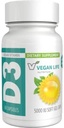 Vegan Life Nutrition - Vitamine D3 Dagelijkse Capsules voor Volwassenen (5000 IE) - Glutenvrij, Non-GMO, Ondersteunt Bone Health and Immune System - 60 Capsules