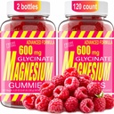 Magnesium Glycinate 400mg Gummies Complex with L-Threonate, Ashwagandha, Vitamin D & B6, CoQ10, Potassium, Calcium, Stress Relief, Sleep Gummies for Women & Men, 120 CT for 4 Months Supply