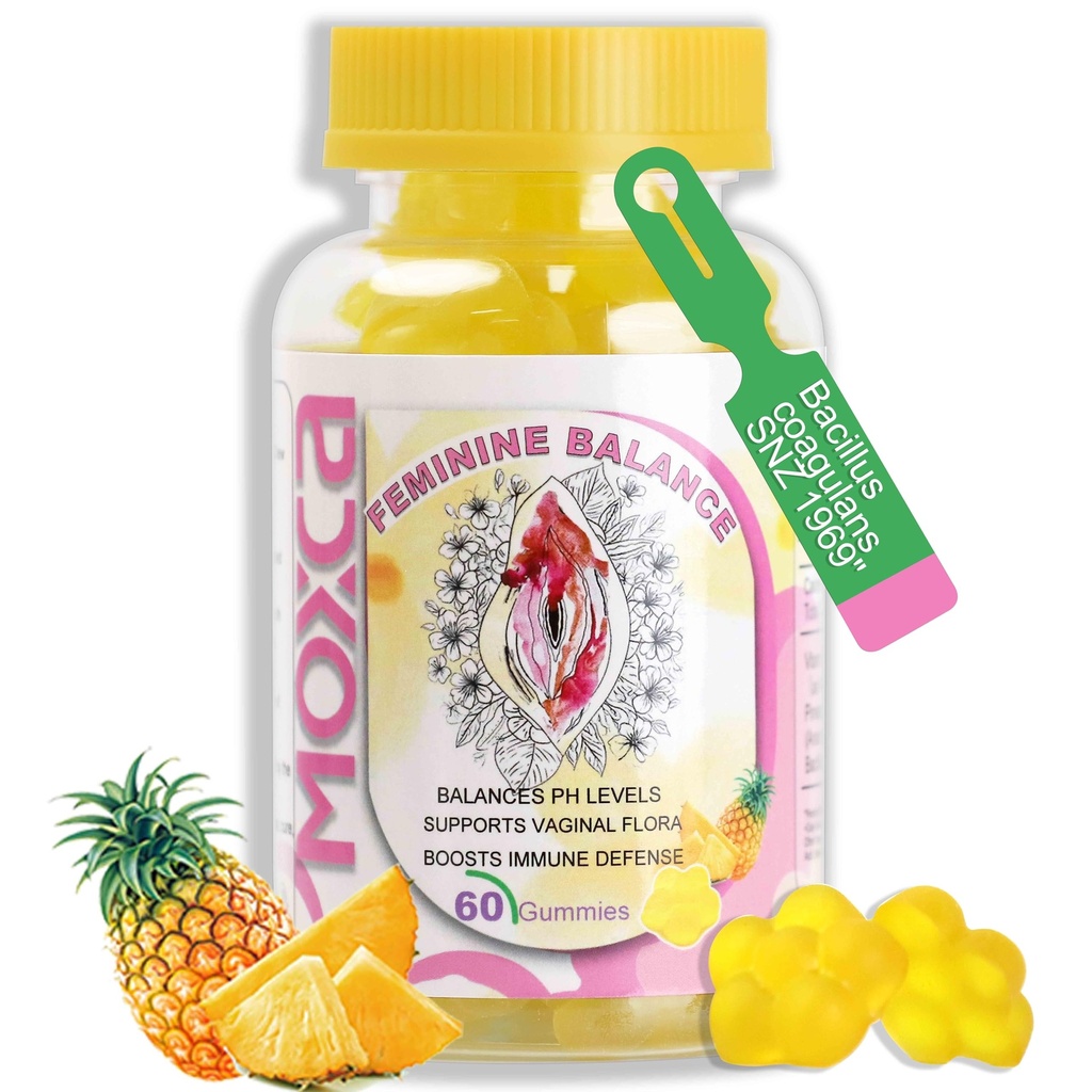 Women’s Health Probiotic Gummies | Vegan Probiotic Supplement with Bacillus Coagulans for Gut & pH Balance | Daily Probiotics for Women with Vitamin C | Plant Based Feminine Balance