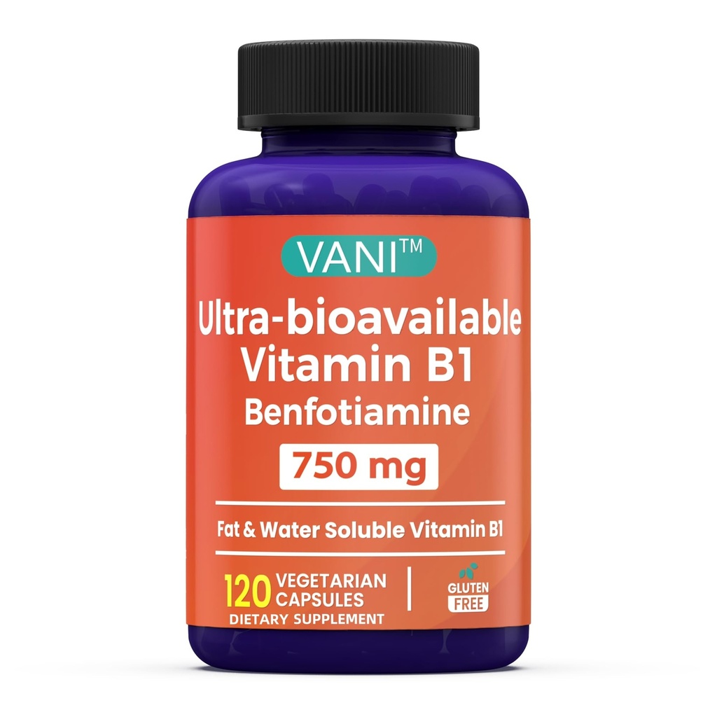 VANI 750MG Benfotiamine met B1, 5X Tijdvet & water Oplosbaar Thiamine B1 Supplement 