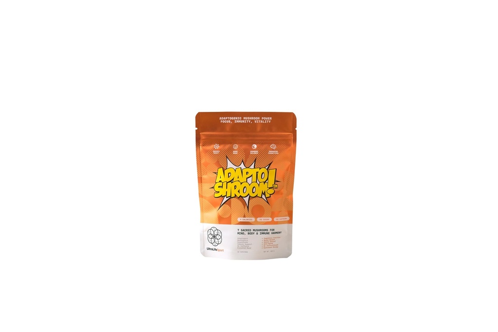 Ultra Life Sport - AdaptoShroom 7 Adaptogenic Mushrooms - Organic Mushroom Supplement - Cordyceps, Lion’s Mane, Chaga, Turkey Tail, Maitake, Shiitake, & Reishi - Immunity Support Adaptogen Drink