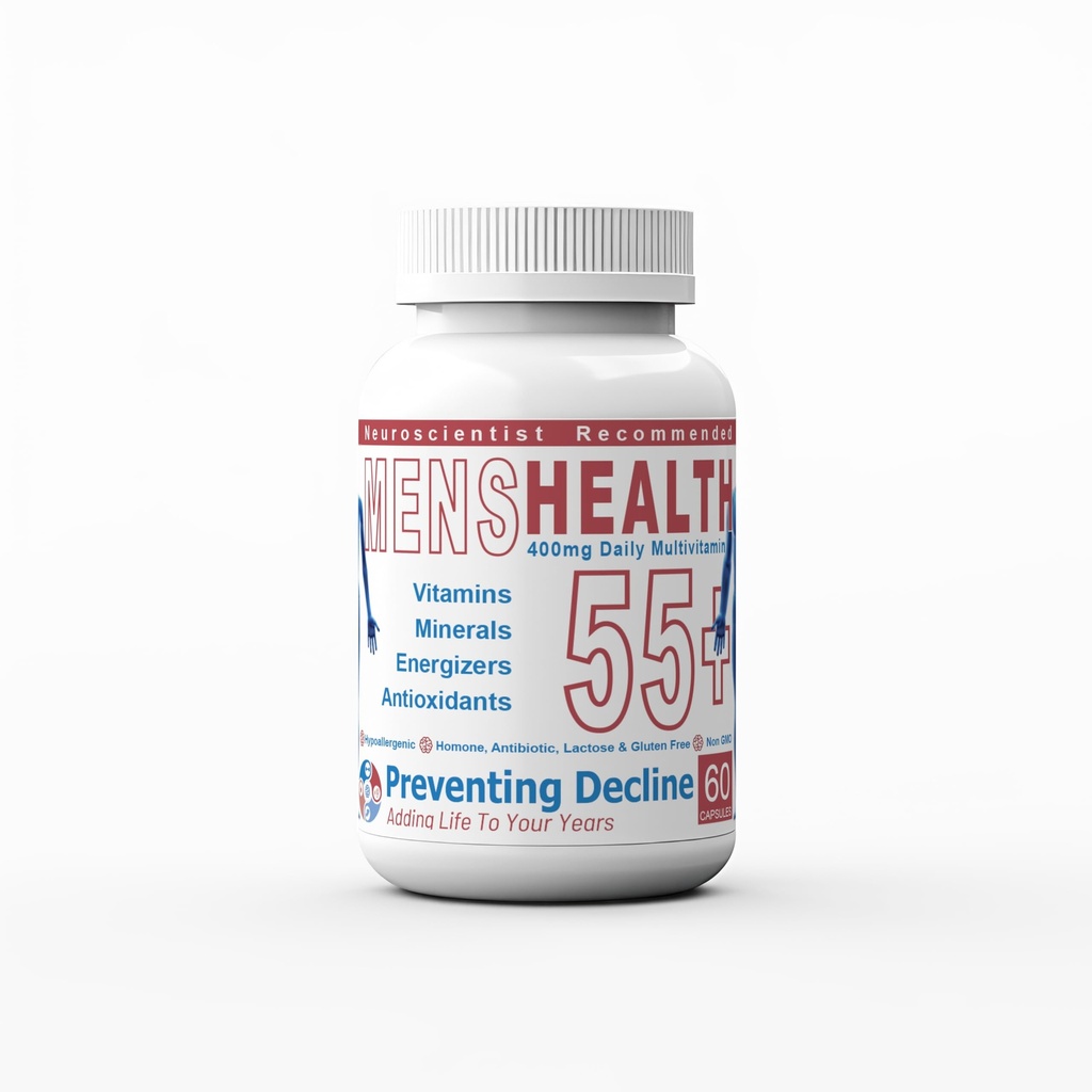 MensHealth 400mg Daily Multivitamin, 60 Capsules, Vitamins Minerals and Antioxidants, 55+ Formula