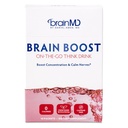 BRAINMD Dr Amen Brain Boost On The Go - 10 Packets, Berry Flavor - Nootropic Drink Powder, Promoot Focus, Helderheid en Geestelijke Energie - Cafeïnevrij, Glutenvrij - 10 Servers