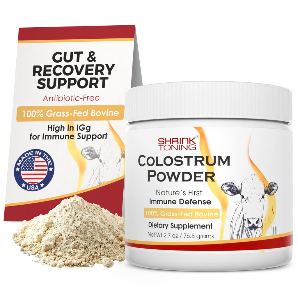 Shrink Colostrum Powder 2.7 oz – Natural Bovine Colostrum Supplement for Overall Health