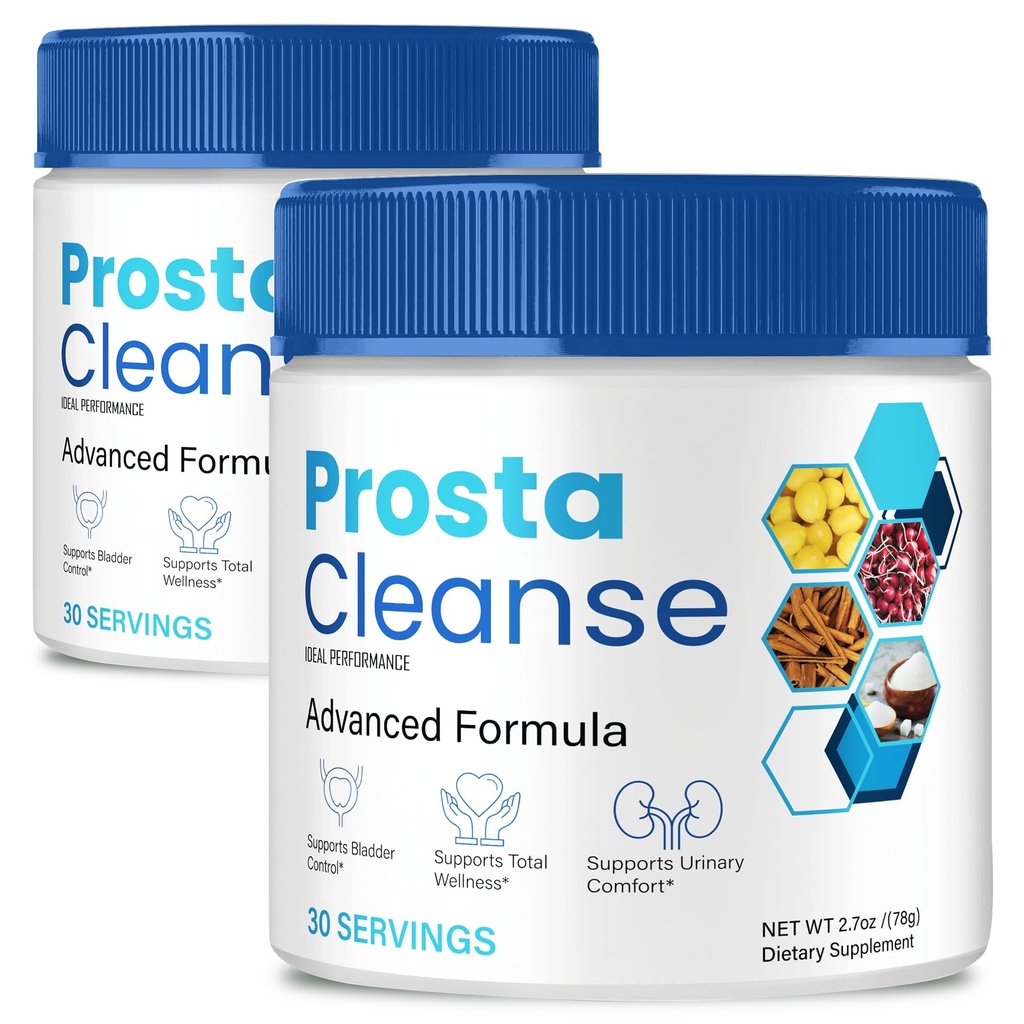 Prosta Cleanse Powder Prostate Health Supplements for Men, Official ProstaCleanse All Natural Support - Maximum Strength for Wellness and Daily Comfort, Prosta Cleanse Health Support Reviews (2 Pack)