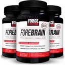 Force Factor Forebrain Nootropic Brain Supplement to Improve Memory, Boost Focus, Increase Mental Energy, and Support Brain Health with Caffeine, Bacopa, and Huperzine A, 90 Capsules (3-Pack)