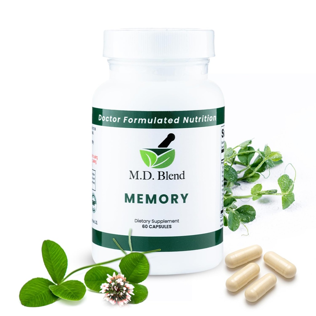 Geheugen - Natuurlijke Blend - Expert Formuled Supplement voor Cognitieve Wellness, Geheugen, & Neurale Functie - Premium L-tyrosine, Fosfatidylserine, Bacopa Monnieri - 30 Capsules 1 Pack