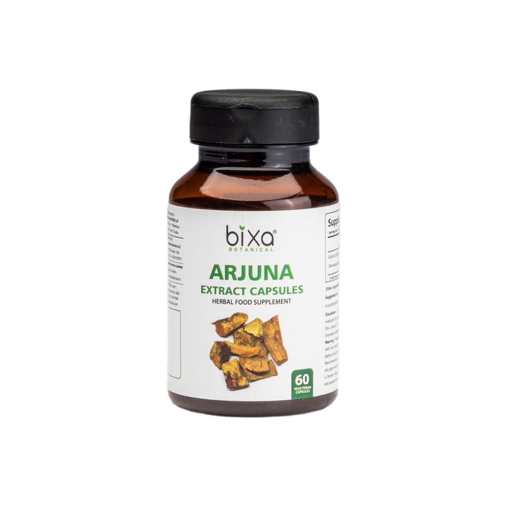 bixa BOTANICAL Arjuna (Terminalia Arjuna) | Ayurvedic Natural Herbal Supplement | Superfood. (60 Count (Pack of 1), Arjuna Extract Capsules)