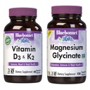 BlueBonnet Nutrition Vitamine D3 en K2, en Magnesium Glycinate plantaardige capsules bundel