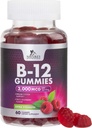B12 Vitaminen Energie Gummies 3000 mcg - Extra sterkte B 12 Gummy voor het metabolisme en immuunsysteem ondersteuning - Kauwbare Dieet B12 Supplementen voor volwassenen en kinderen Cafeïnevrije Gummy Vitamine - 60 Gummies