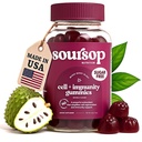 Soursop Graviola Gummies - Sugar Free Soursop Gummies with Vitamin C, Zinc - Digestive Aid, Immune Support & Antioxidants - Made from Soursop Leaves - Sour SOP Supplement for Adults - (Berry 1-Pack)