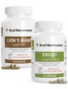 Ergothioneine (60ct) en Lions Mane (120ct) Bundel met Shiitake en Oyster Mushroom Extracten - Duurzaamheid en cognitie - Veganistisch, Glutenvrij, Non-GMO