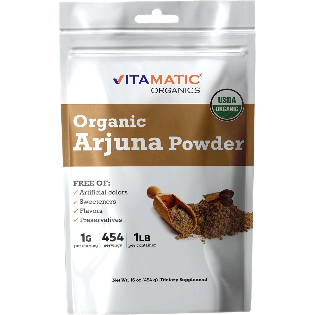 Vitamatic Certified USDA Organic Arjuna Bark Powder 