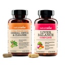 NatureWise [1] Total Colon Care Herbal Cleanse - Non-GMO - 60 Capsules[60-Day Supply] + [1] Liver Balance - Milk Thistle, Dandelion, Turmeric - 60 Capsules[30-Day Supply]
