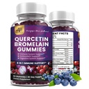 (2 Pack) Quercetine Gummies met Bromelain Zink Vlierbessen Vitamine C D3 K2, Quercetin 1000mg Supplement met Bromelain 500mg voor Cardiovasculaire, Immuunsysteem & Allergie, Vegan Gummy voor volwassen & Kid