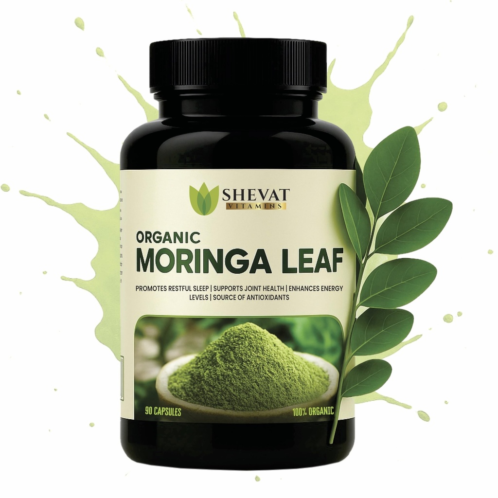 Organic Moringa Leaf Capsules 1000mg – Pure & Natural Moringa Powder – Daily Plant-Based Nutrition Support with Vitamins & Minerals – Non-GMO, Gluten-Free – 90 Capsules, USA Made, Third-Party Tested