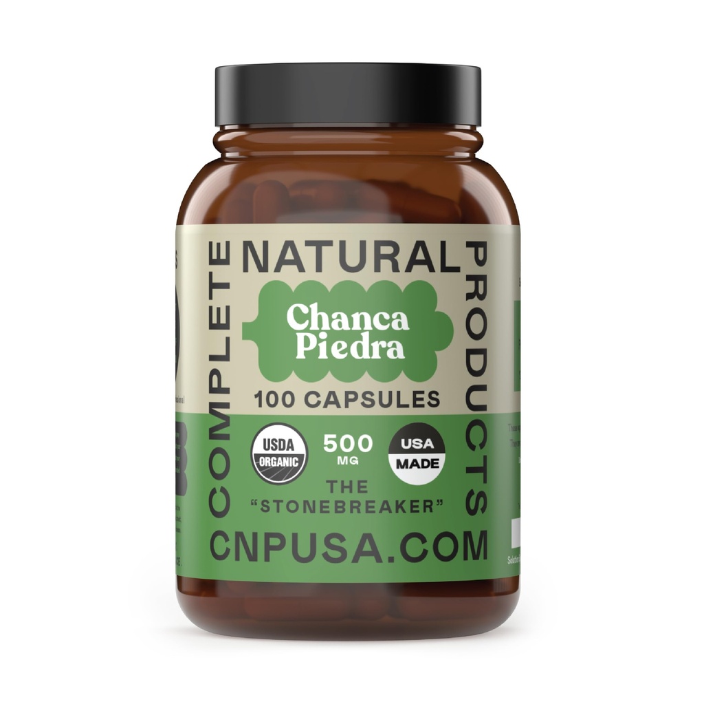 Chanca Piedra Organic Capsules 500mg - Phyllanthus Niruri Stonebreaker Extract, Kidney Gallbladder Liver Support, 100 Chanca Piedra Capsules, Non GMO, Alcohol Free, Vegan Herbal Supplement Made in USA