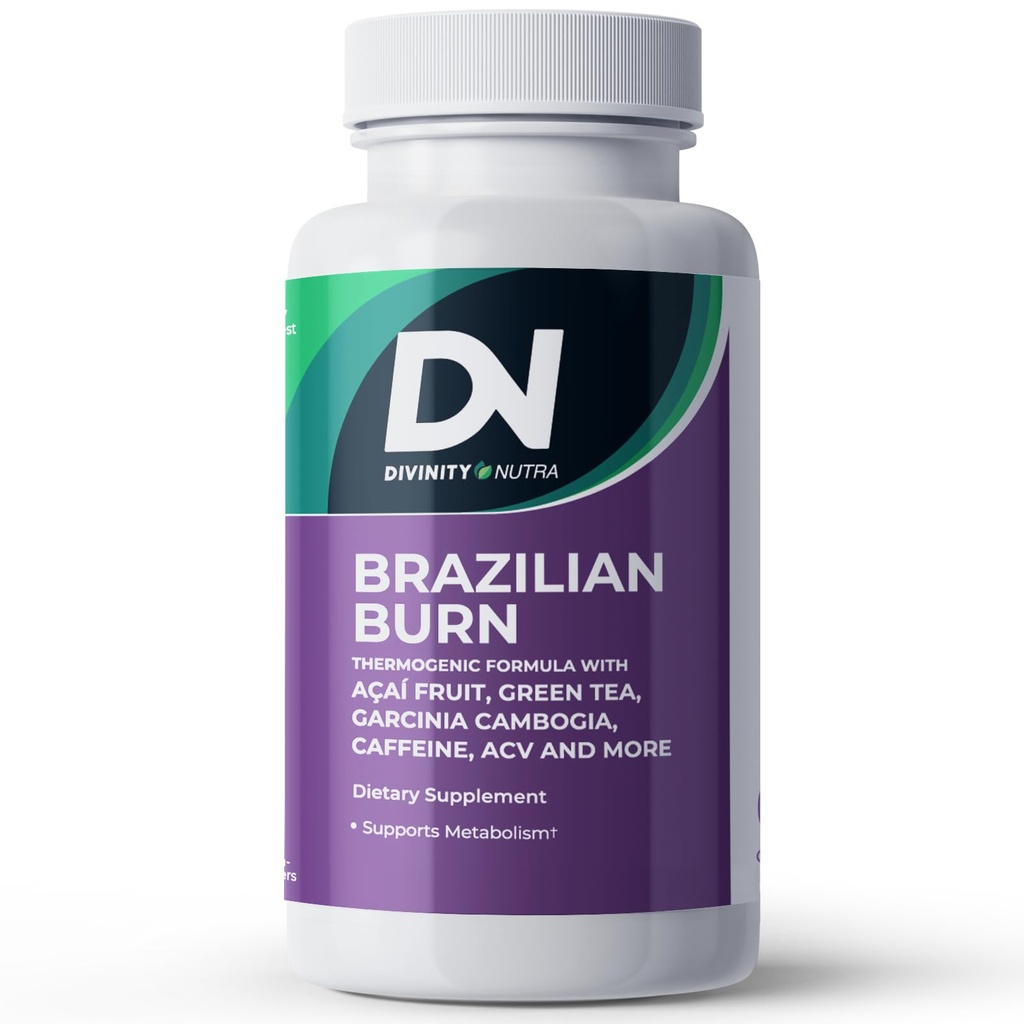Divinity Nutra Thermogenic Brazilian Lean, Supplements for Bloating for Women & Men, 60 Capsules