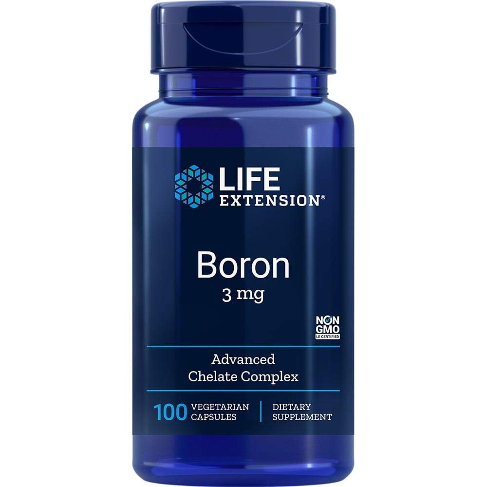 Life Extension Magnesium Caps 500mg, Boron 3mg - Heart, Bone, Nervous System Support - 100 Magnesium Capsules, 100 Boron Capsules