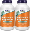 NOW Foods Supplements, Calcium & Magnesium 2:1 Ratio, High Potency, Supports Bone Health*, 250 Tablets, (Pack of 2)