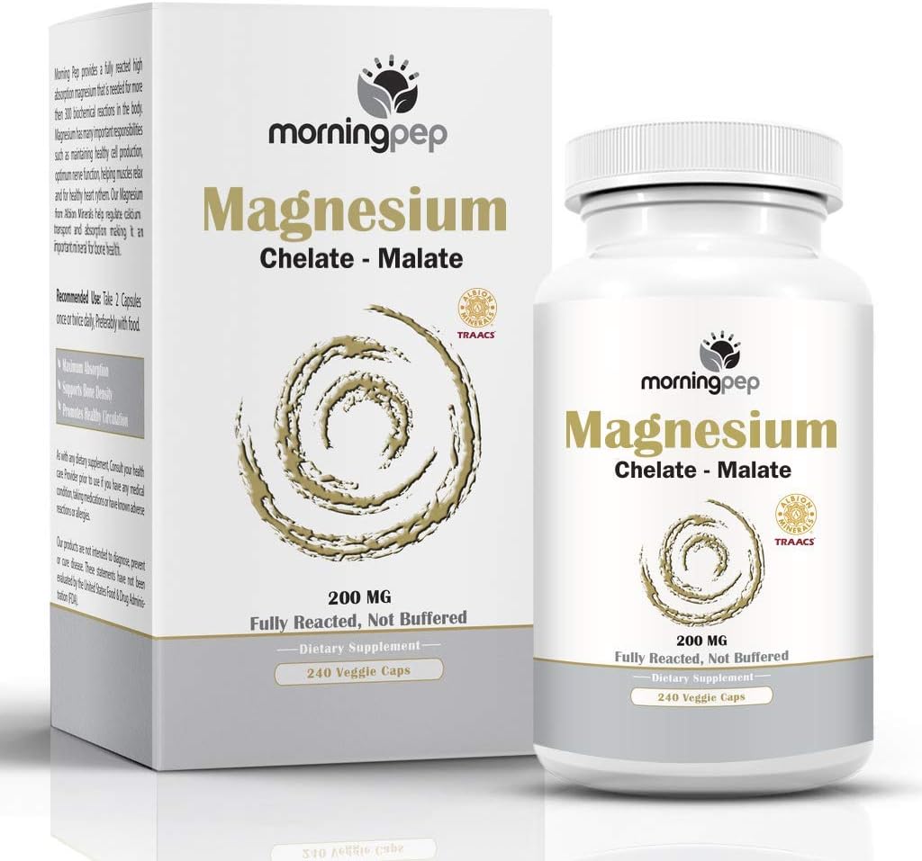 Magnesiumbisglycinaat Chelate 240 Vegi Caps 200mg Elementaal per portie