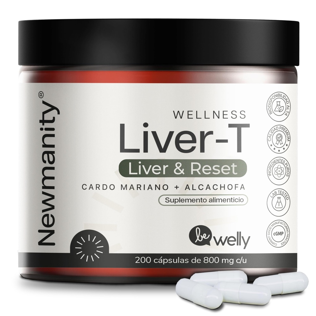 Liver-T Milk Thistle and Artichoke 200 Capsules – Blend of Milk Thistle, Dandelion, and Artichoke Extract – Natural Supplement for Overall Well-Being