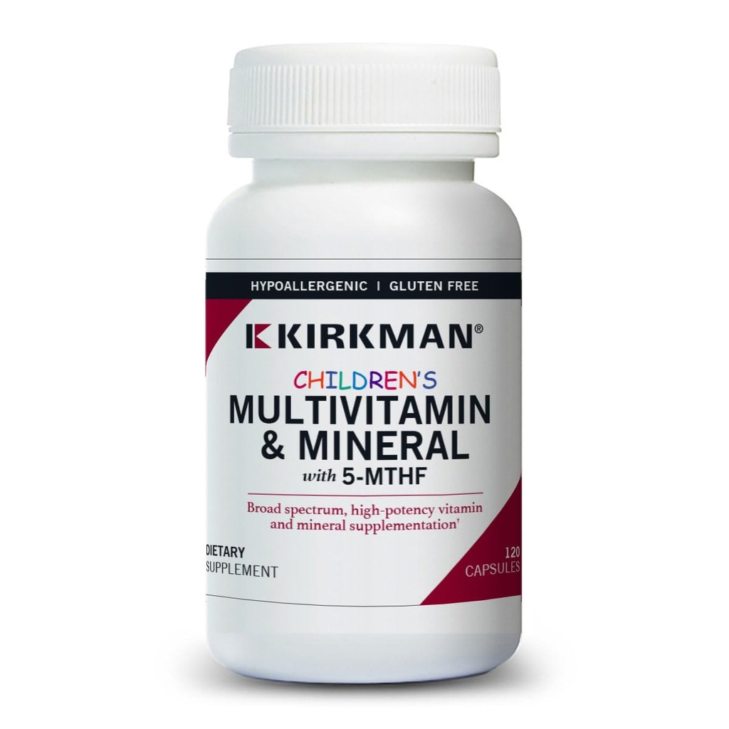 Kirkman - Multivitamine & Mineraal Kinderen - 120 Capsules - met 5-MTHF - Krachtige Broad Spectrum Vitamine/Mineral Supplement - Hypoallergeen