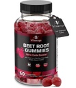 Beetwortel Gummy's - Super Nitric Oxide Beet - Red Beetwortel Hart Kauwt met druivenzaad Power & B12- Granaatappelsmaak, 60 Kauwbieten