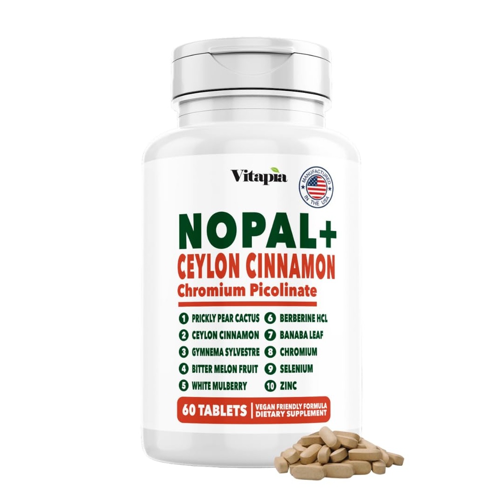 Vitapia Nopal Cactus Extract voor Antioxidant, Huid, Metabolisme, Wellness, Hartgezondheidsondersteuning - 60 Multi Capsules - Niet GGO, Glutenvrije supplement