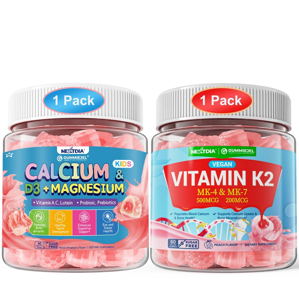 Nextdia Bundle: Kids Calcium Gummies & Vitamin K2 Gummies