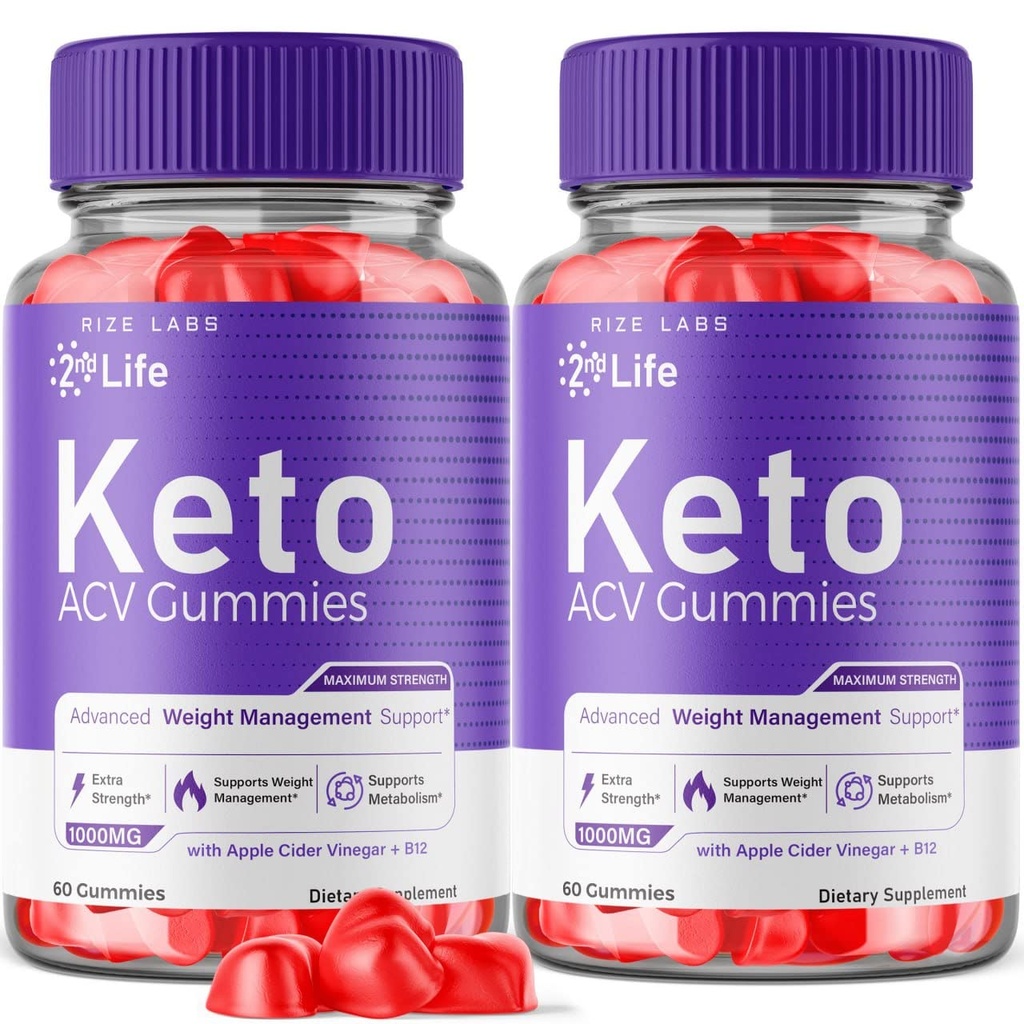 2nd Life Keto ACV Gummies for Advanced Weight Loss Pro Burn Keto Gummies with Apple Cider Vinegar Supplement Belly Fat Extra Strength (120 Gummies)