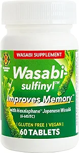 Wasabi Sulfinyl Supplement met Hexalaphane Japanse Wasabi (6-MSITC) 60 tabletten voor 2 maanden levering - Verbetert geheugen, geheugen pil, hersenen mist, hersenen gezondheid, cognitieve supplement