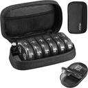 Serfeymi Weekly Travel Pill Organizer 2 keer Een dag AM PM Geupgraded Black Pill Box 7 dag met Portable Zipper Canvas Pill Case, Medicine Organizer voor pillen, Vitaminen, Supplementen, Visolie - Black 01