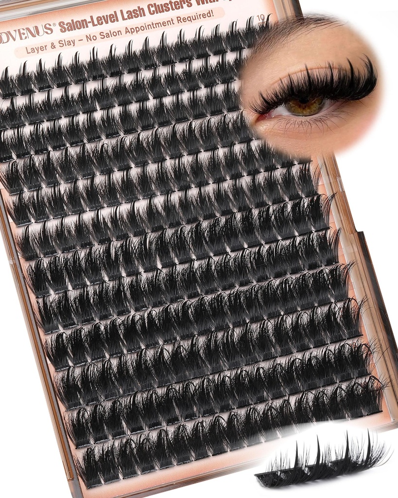 Goddvenus Manga Lash Clusters With Spikes Wispy Cluster Eyelash Extensions Fluffy Anime Eyelashes Clusters Reusable Faux Mink Fairy Individual Lash Extension (D Curve 12-18mm 204 pieces)