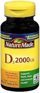 Nature Made Vitamin D3 2000 IE Tabletten 100 ea (verpakking van 2)