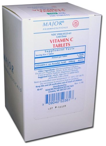 Ascorbic Acid 500 mg Unit Dose Vitamin C Tablets 100