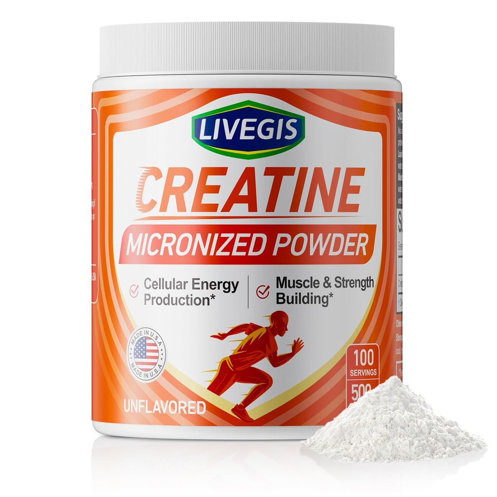 Creatine, Creatine Monohydraat Keto Friendly, Unflavored - Ondersteuning Spieren, Cellular Energy en Cognitive - 17,63 Oz(500g) - 100 Servers (500g)