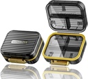 Reis pil geval, kleine pil Box voor portemonnee, Acedada draagbare dagelijkse pil Container, Compacte vochtdichte 7 Compartments pil Organisator, stijlvolle geneeskunde houder voor vitamines visolie, zwart