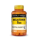 MASON NATURAL Melatonin 5 mg with B6 & Calcium, Natural Sleep Aid, Supports Restful Sleep, 120 Tablets