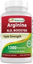Best Naturals L-Arginine NO Booster Triple Strength 1300 mg Serveer 120 Veg Capsules - Gemaakt met L-Arginine, AAKG, L-Citrulline, Beet poeder