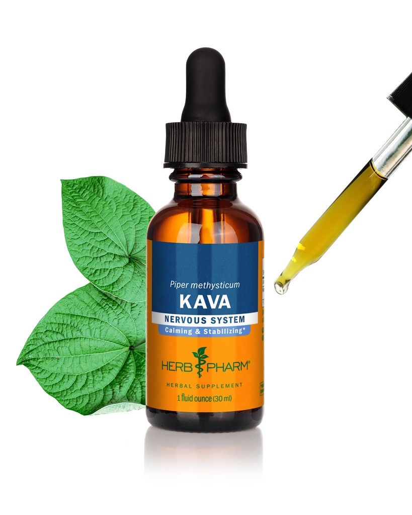 Herb Pharm Organic Kava Root Liquid Extract for Stress Relief & Relaxation*: Vegan Kava Extract, Non-GMO Kava Kava Tinctuur voor Kalm & Relaxed Mood, Glutenvrije, 1 Oz