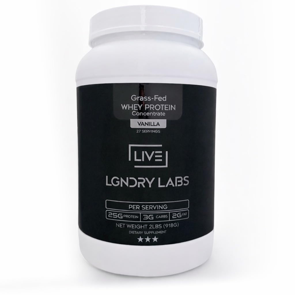 Grass-Fed Vanilla Whey Protein Powder | Organic Non GMO, No Soy, and Gluten Free - 27 Servings | NSF Certified for Sport