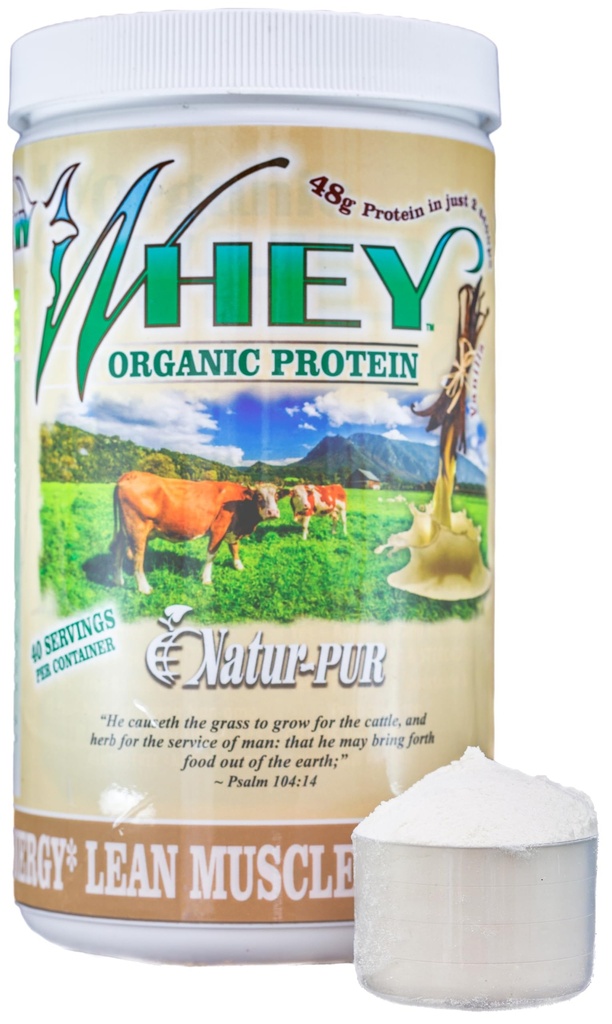 Organic Whey Protein Powder Grass-Fed Cold Process Grade-A Milk rBST Hormone-Free Chocolate Protein Powder No Preservative Pure Whey Protein 48g of Protein in Just 2 Scoops (1 Pound 1 Pack, Vanilla)