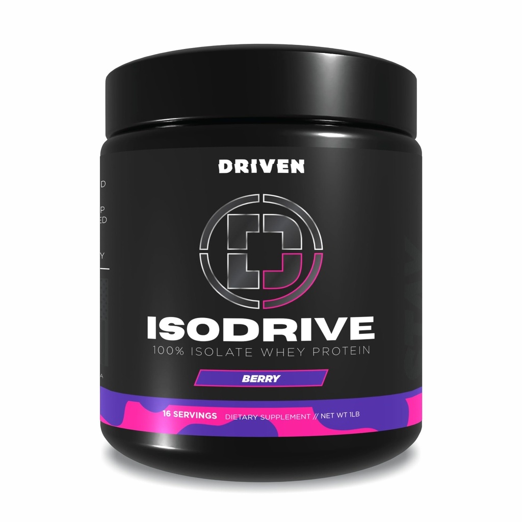 Driven Nutrition ISODRIVE Premium Whey Isolate (1lb, Berry)