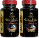 Vision Support Natural Formula - Organic Lutein Supplements - Natural Vision Support with Beta-Caroteen & Antioxidants - 2 Flessen 120 Capsules