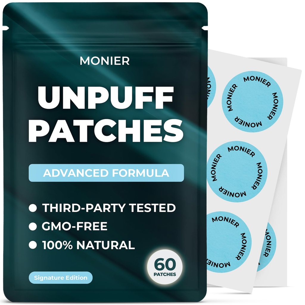 MONIER Unpuff Patches | with Dandelion & Ginger | Bloating, Water Retention & Digestion | 60 Days Supply
