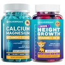 Calcium Magnesium Gummies & Height Growth Gummies for Kids in a Bundle - Calcium, Magnesium, Vitamin D3, K2, C, Zinc & Collagen – Complete Multivitamin for Strong Bones & Growth – 120 Gummies