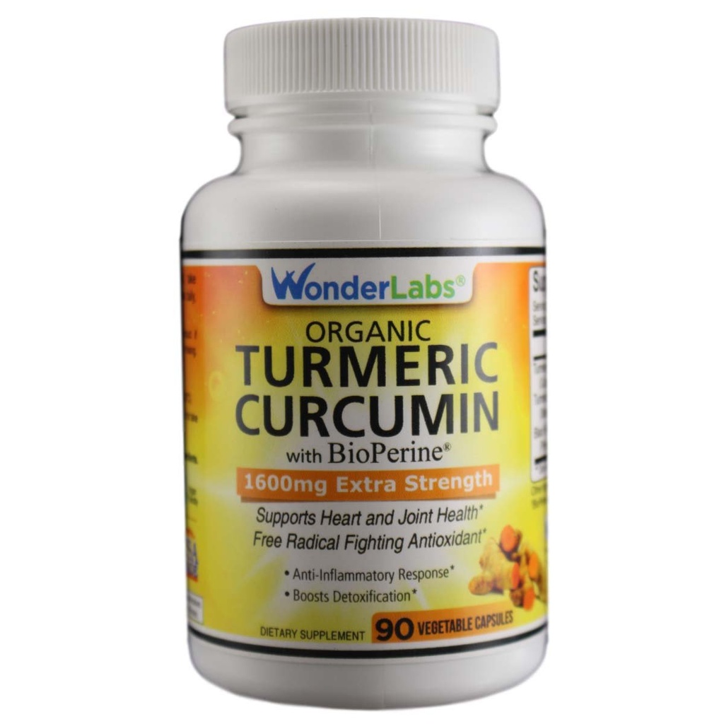 Wonder Laboratories Organic Turmeric Curcumin with BioPerine, 90 Capsules